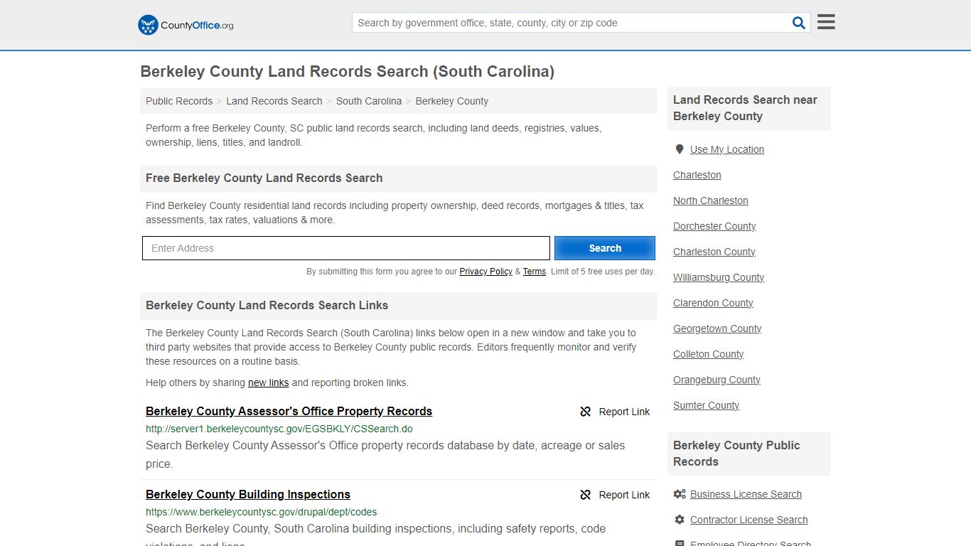 Berkeley County Land Records Search (South Carolina) - County Office